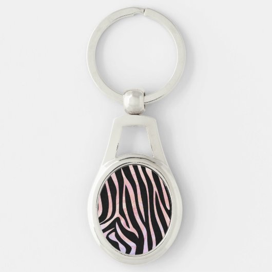 Zebra, zwart en roze afdrukken sleutelhanger (Voorkant)