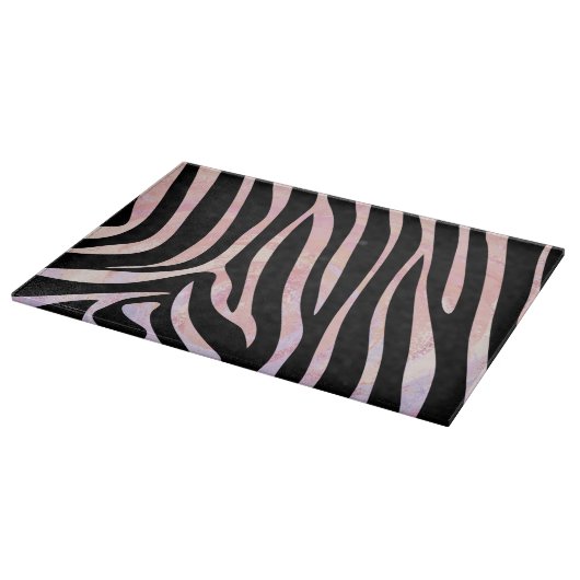 Zebra, zwart en roze afdrukken snijplank (Hoek)