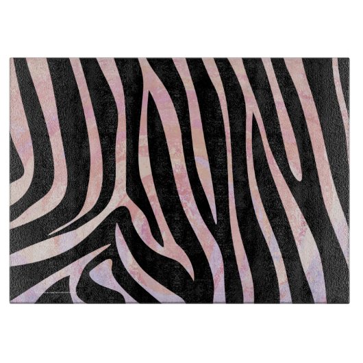 Zebra, zwart en roze afdrukken snijplank (Voorkant)