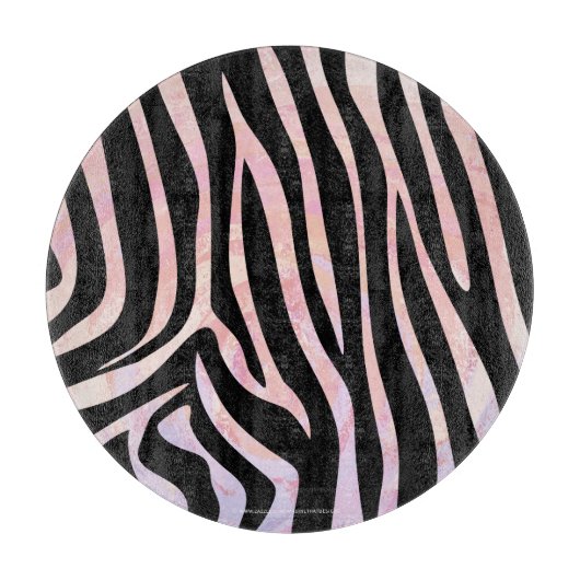 Zebra, zwart en roze afdrukken snijplank (Voorkant)