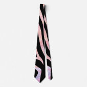 Zebra, zwart en roze afdrukken stropdas (Voorkant)