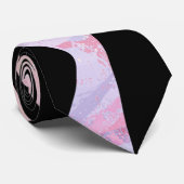 Zebra, zwart en roze afdrukken stropdas (Opgerold)