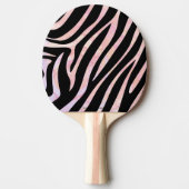 Zebra, zwart en roze afdrukken tafeltennisbatje (Voorkant)