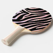 Zebra, zwart en roze afdrukken tafeltennisbatje (Voorkant Gekanteld)