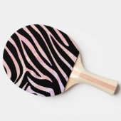 Zebra, zwart en roze afdrukken tafeltennisbatje (Zijkant)