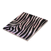 Zebra, zwart en roze afdrukken tegeltje (Zijkant)