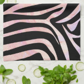 Zebra, zwart en roze afdrukken theedoek (Gevouwen)