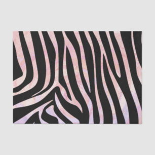 Zebra, zwart en roze afdrukken tissuepapier