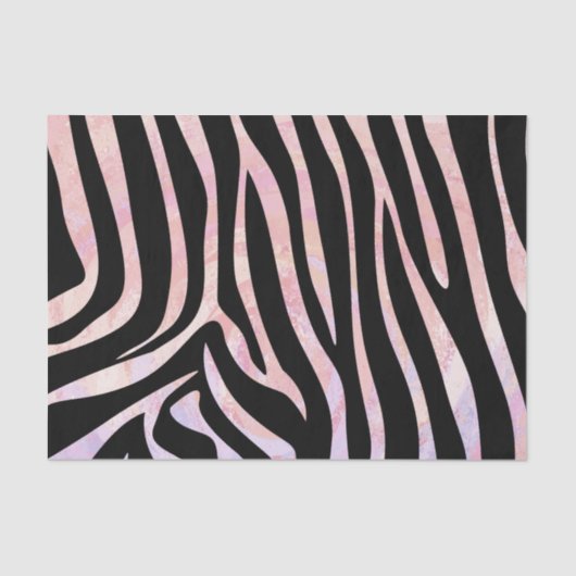 Zebra, zwart en roze afdrukken tissuepapier (Voorkant)