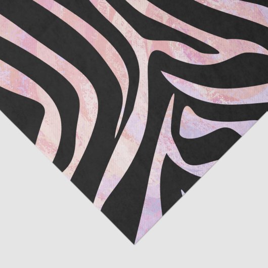 Zebra, zwart en roze afdrukken tissuepapier (Detail)