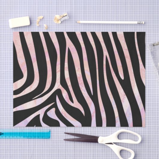 Zebra, zwart en roze afdrukken tissuepapier (Craft)