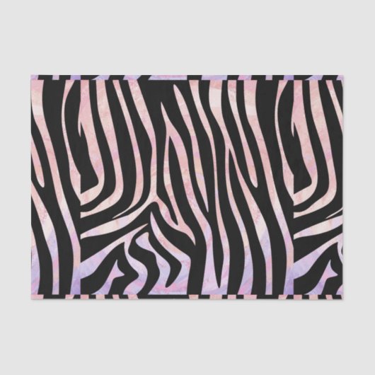 Zebra, zwart en roze afdrukken tissuepapier (Voorkant)