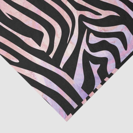 Zebra, zwart en roze afdrukken tissuepapier (Detail)