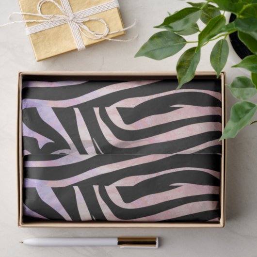 Zebra, zwart en roze afdrukken tissuepapier (Geschenk)