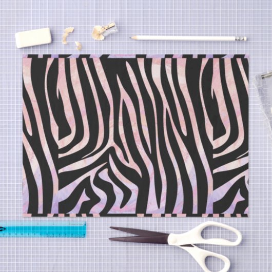 Zebra, zwart en roze afdrukken tissuepapier (Craft)