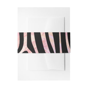 Zebra, zwart en roze afdrukken uitnodigingen wikkel