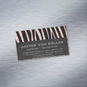 Zebra, zwart en roze afdrukken visitekaartje magneet (Voorbeeld)