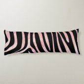 Zebra Zwart en Roze Print Lichaamskussen (Achterkant)
