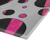 Zebra zwart en warm roze Piloka Dot Snijplank (Hoek)