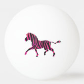 Zebra zwart en warm roze Silhouet Pingpongbal (Achterkant)