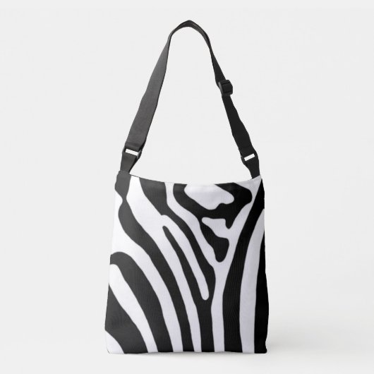 Zebra ~ Zwart en Wit Crossbody Tas (Voorkant)