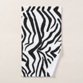 Zebra, zwart en wit, roodkleurig patroon verbergen bad handdoek (Handdoek)
