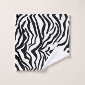 Zebra, zwart en wit, roodkleurig patroon verbergen bad handdoek (Wasdoekje)