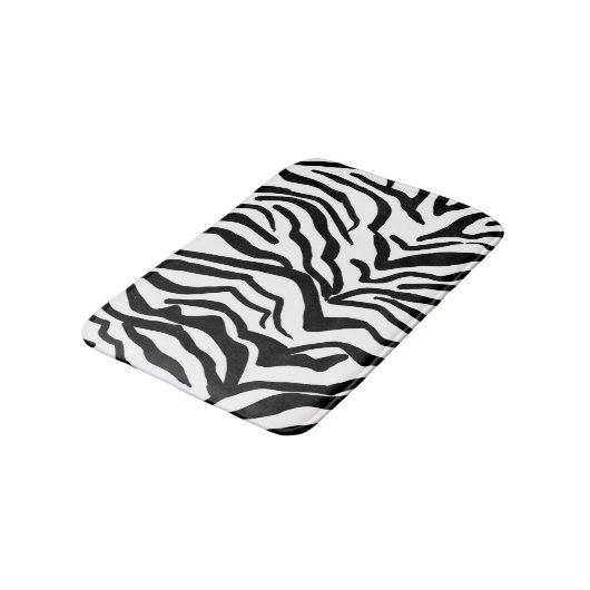 Zebra, zwart en wit, roodkleurig patroon verbergen badmat (Gekanteld)