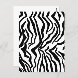 Zebra, zwart en wit, roodkleurig patroon verbergen briefkaart
