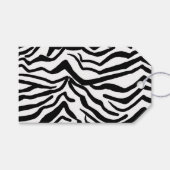Zebra, zwart en wit, roodkleurig patroon verbergen cadeaulabel (Voorkant (Horizontaal))