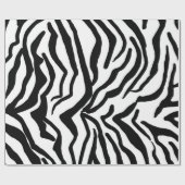 Zebra, zwart en wit, roodkleurig patroon verbergen cadeaupapier (Vlak)