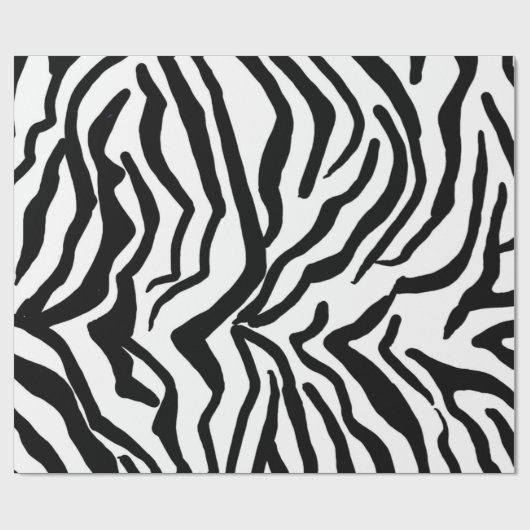 Zebra, zwart en wit, roodkleurig patroon verbergen cadeaupapier (Vlak)