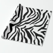 Zebra, zwart en wit, roodkleurig patroon verbergen cadeaupapier (Uitgerold)