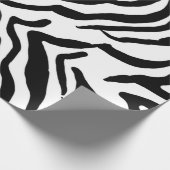 Zebra, zwart en wit, roodkleurig patroon verbergen cadeaupapier (Hoek)