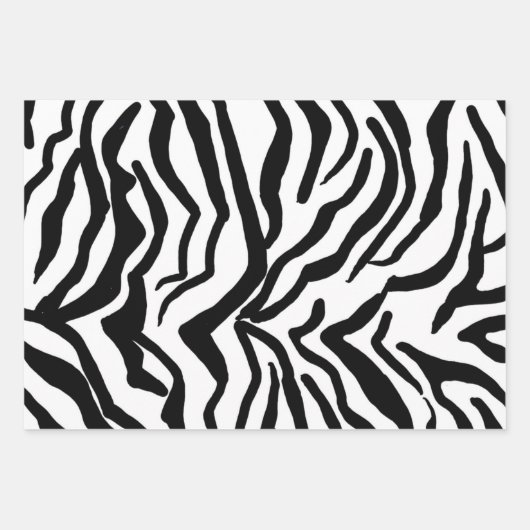 Zebra, zwart en wit, roodkleurig patroon verbergen inpakpapier vel (Voorkant)