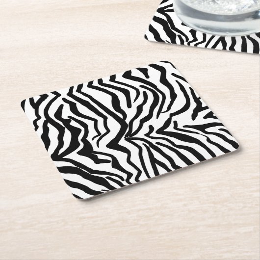 Zebra, zwart en wit, roodkleurig patroon verbergen kartonnen onderzetters (Schuin)