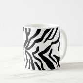 Zebra, zwart en wit, roodkleurig patroon verbergen koffiemok (Voorkant rechts)
