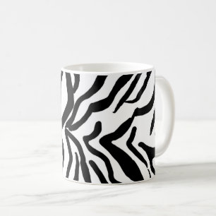 Zebra, zwart en wit, roodkleurig patroon verbergen koffiemok