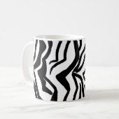 Zebra, zwart en wit, roodkleurig patroon verbergen koffiemok (Voorkant links)