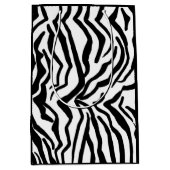 Zebra, zwart en wit, roodkleurig patroon verbergen medium cadeauzakje (Voorkant)