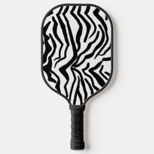 Zebra, zwart en wit, roodkleurig patroon verbergen pickleball paddle