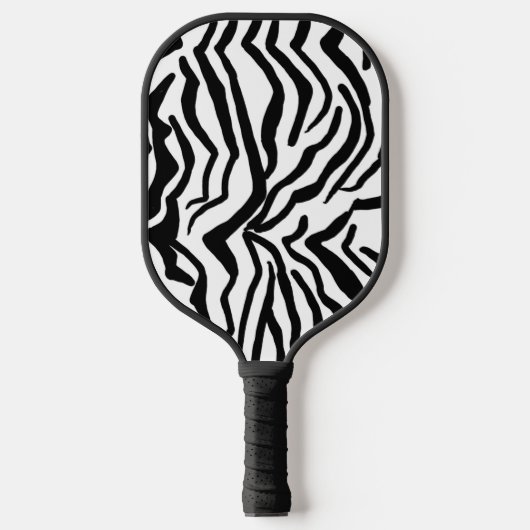 Zebra, zwart en wit, roodkleurig patroon verbergen pickleball paddle (Voorkant)