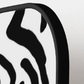 Zebra, zwart en wit, roodkleurig patroon verbergen pickleball paddle (Links Detail)