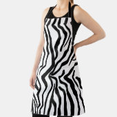 Zebra, zwart en wit, roodkleurig patroon verbergen schort (Insitu)