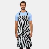 Zebra, zwart en wit, roodkleurig patroon verbergen schort (Gedragen)