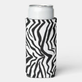 Zebra, zwart en wit, roodkleurig patroon verbergen seltzer blikjeskoeler (Seltzer Voorkant)
