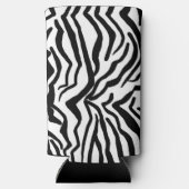 Zebra, zwart en wit, roodkleurig patroon verbergen seltzer blikjeskoeler (Achterkant)
