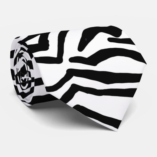Zebra, zwart en wit, roodkleurig patroon verbergen stropdas (Opgerold)