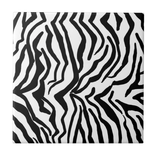 Zebra, zwart en wit, roodkleurig patroon verbergen tegeltje (Voorkant)