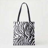 Zebra, zwart en wit, roodkleurig patroon verbergen tote bag (Voorkant)